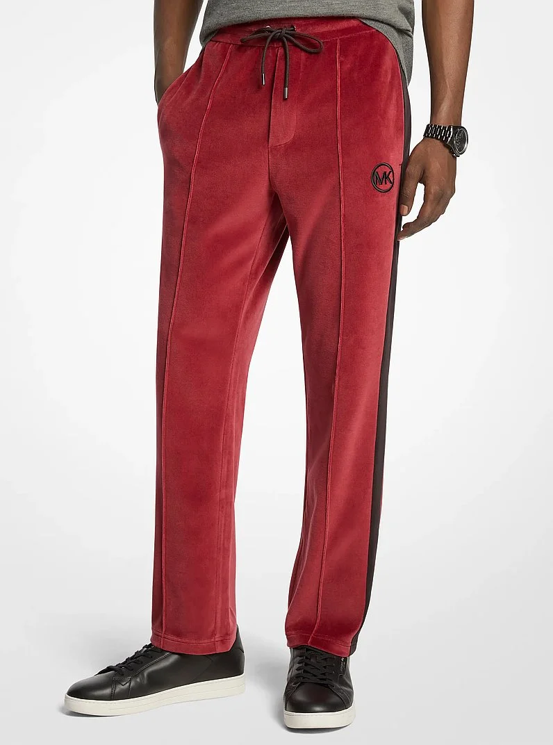 Stripe Velour Joggers - 1