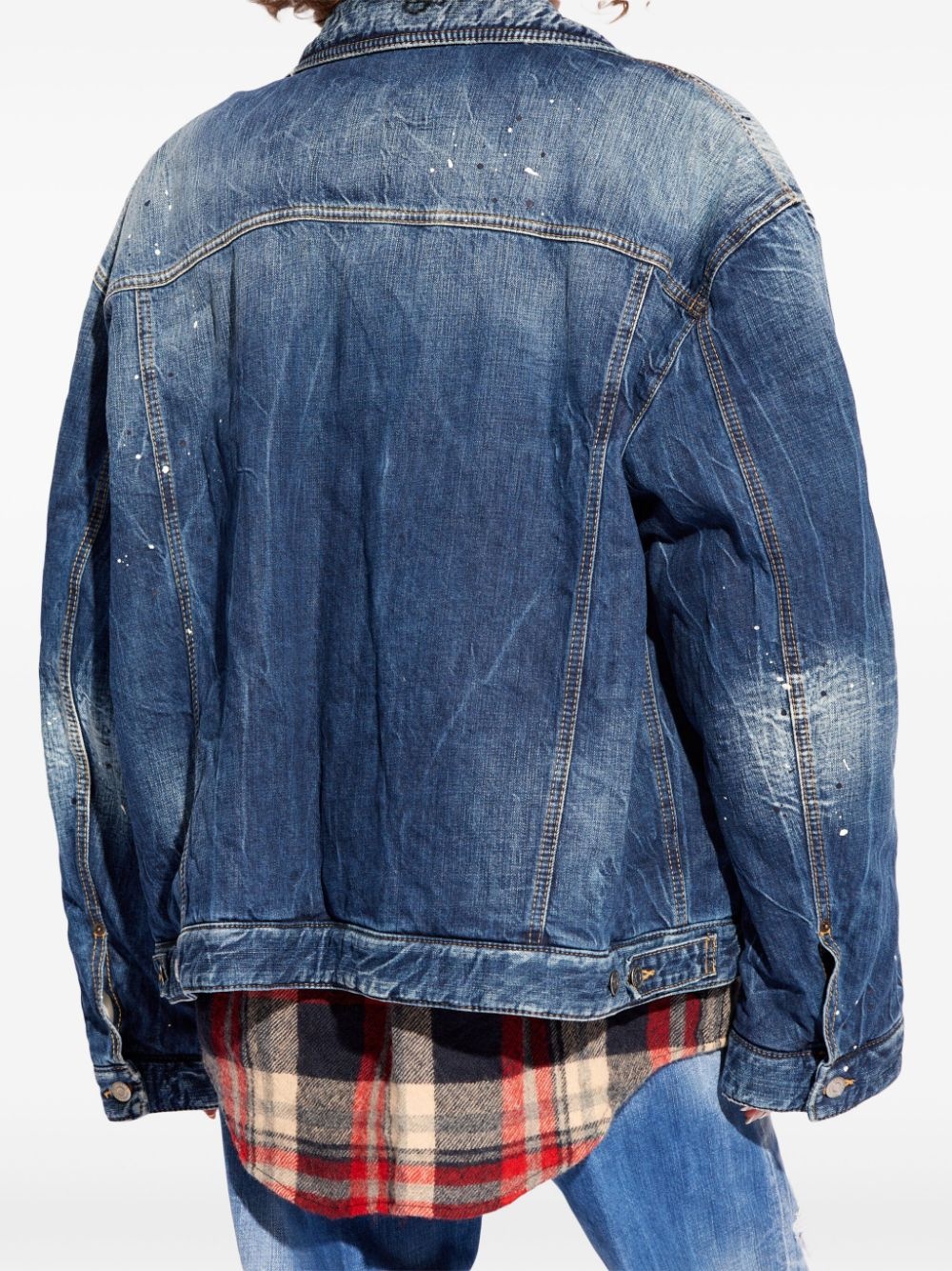distressed denim jacket - 4