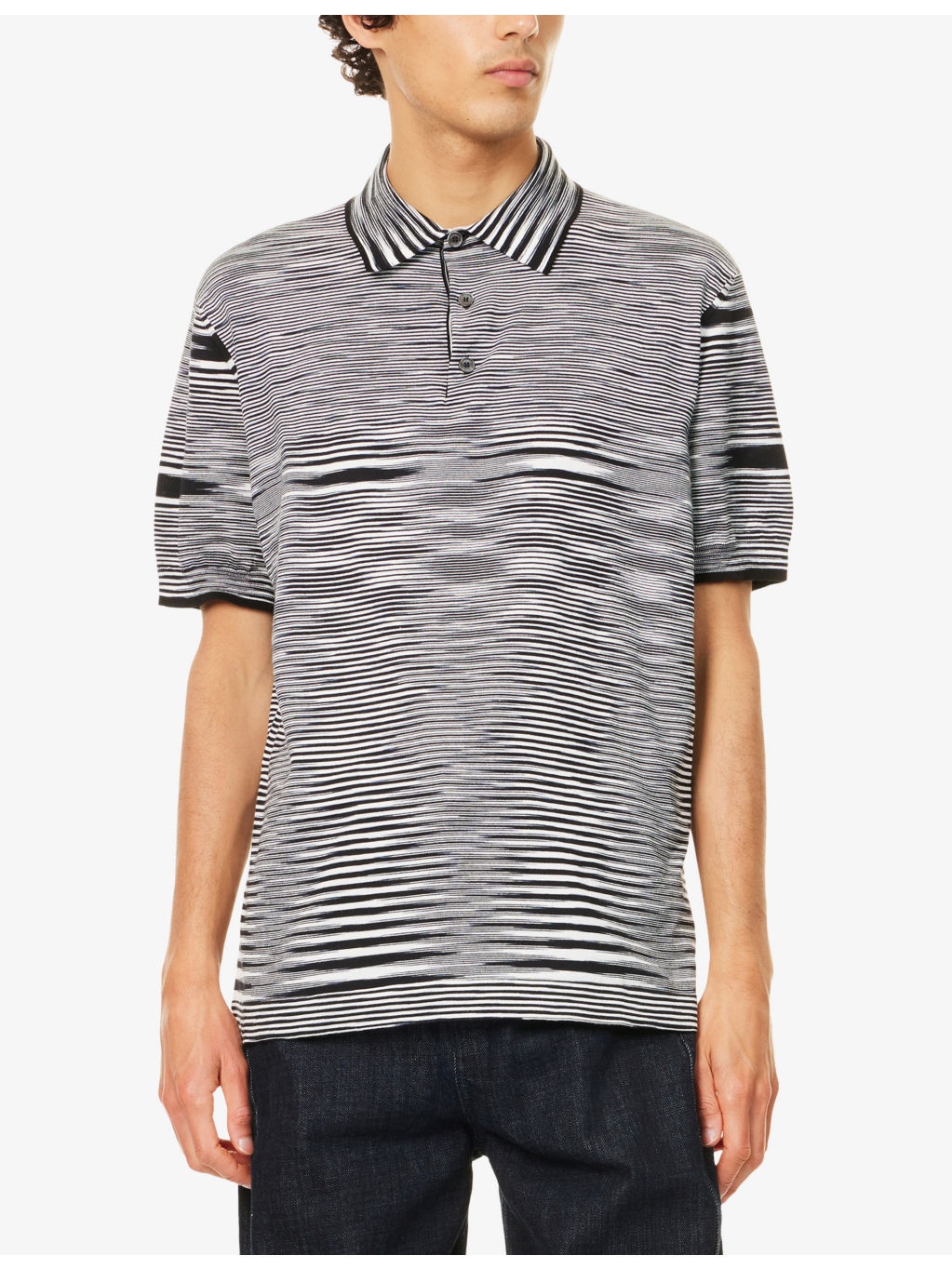 Striped Short-Sleeves Cotton-Knit Polo Shirt - 3