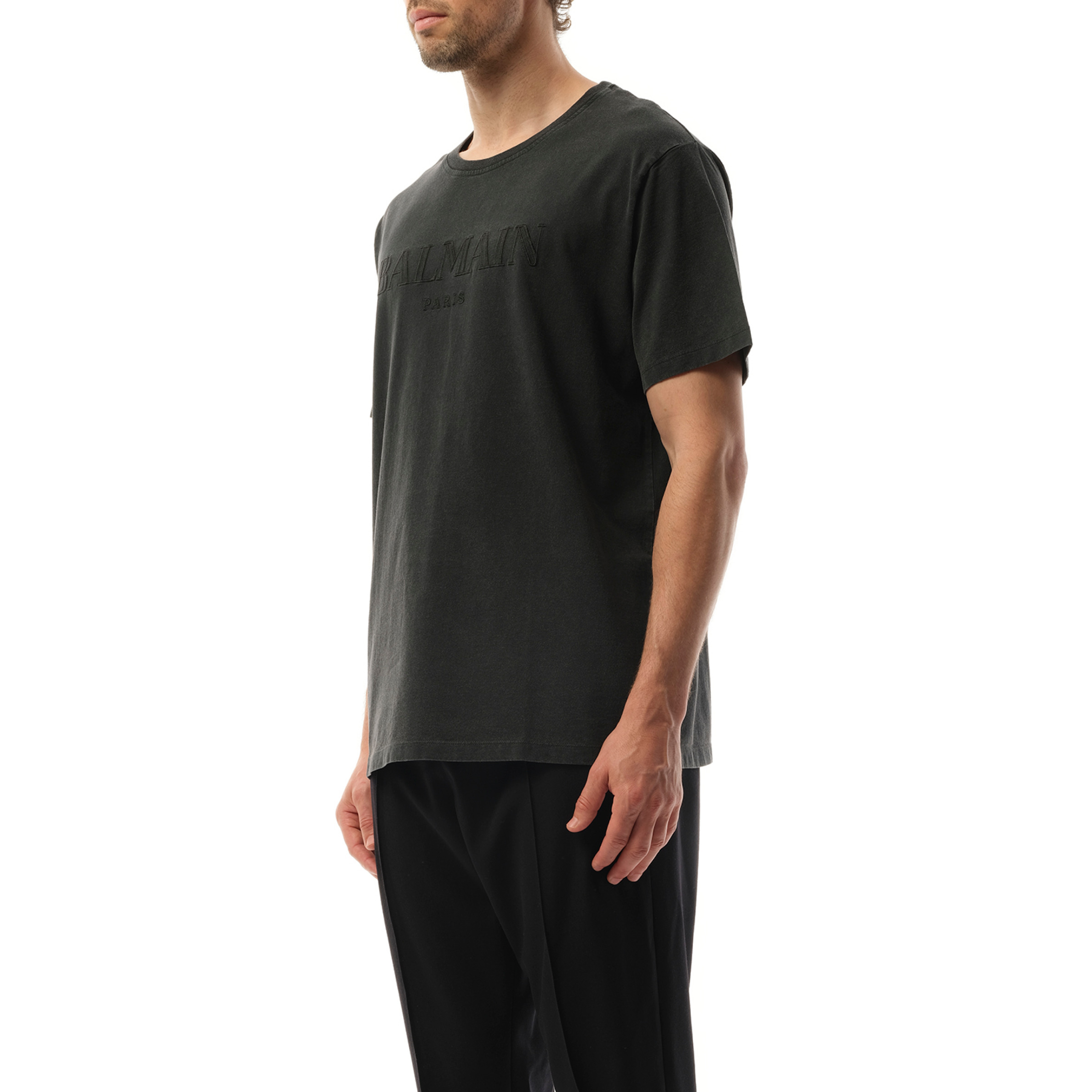 Balmain Vintage Emb T-Shirt in Grey - 5