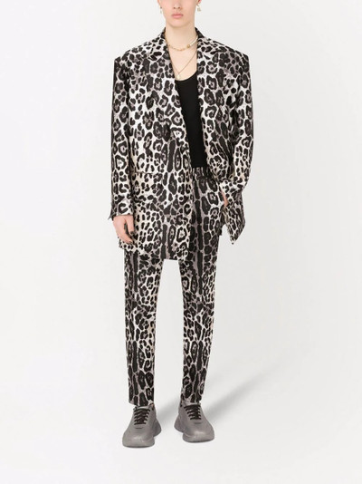 Dolce & Gabbana leopard-print boxy blazer outlook