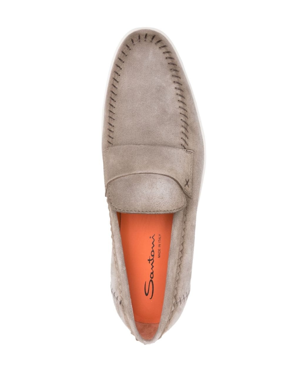 logo-embossed suede loafer - 4