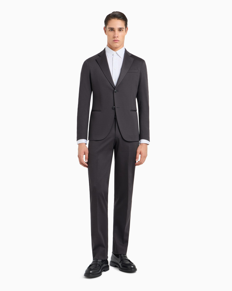 Modern-fit single-breasted suit in a wool-blend stretch plain-knit jersey 2