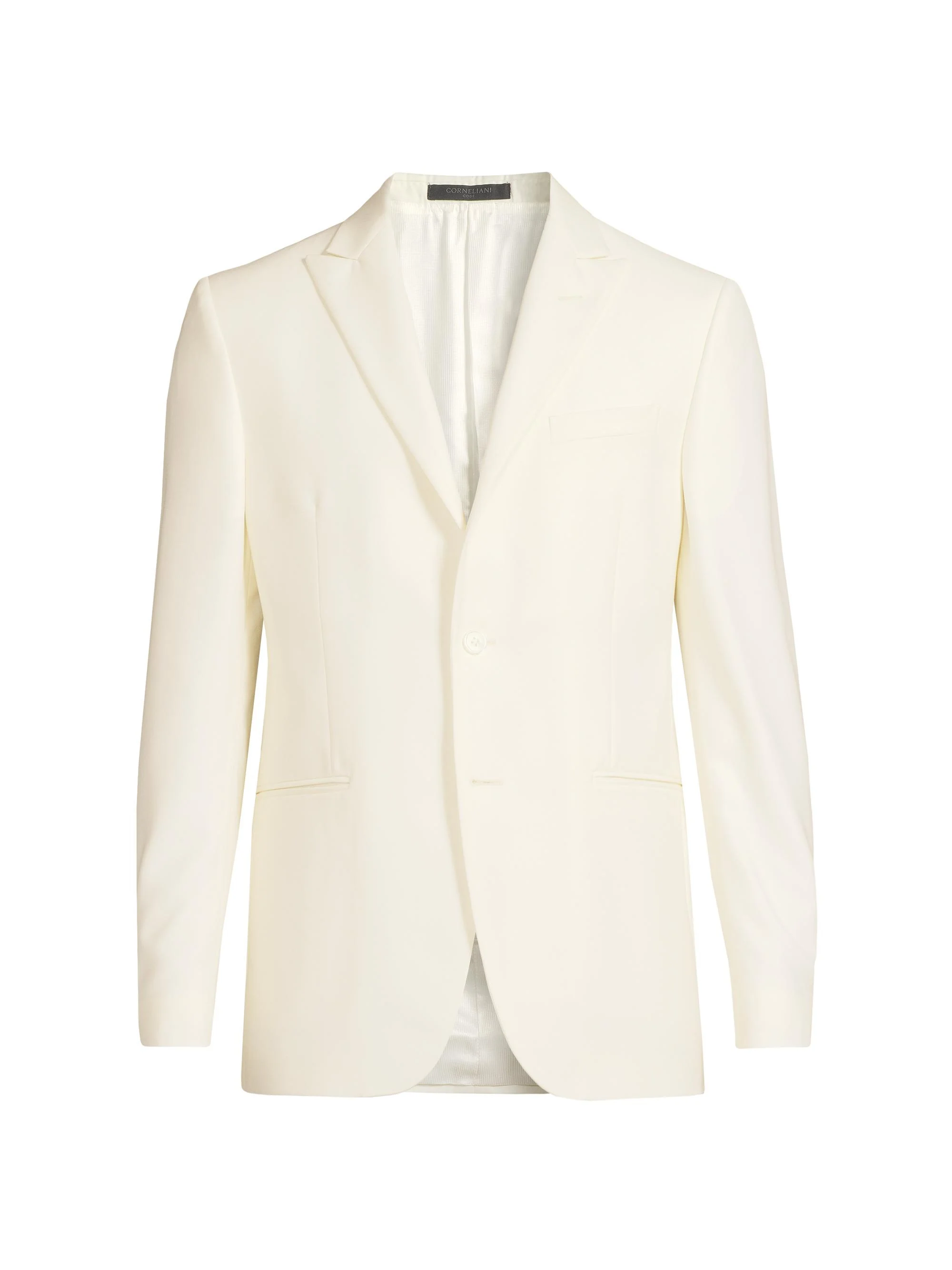 Men's Peak-Lapel Tailored Jacket - White - 1