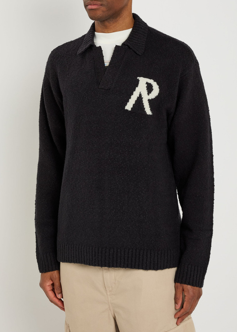 REPRESENT Represent Boucle Knit Cotton-blend Polo Jumper outlook