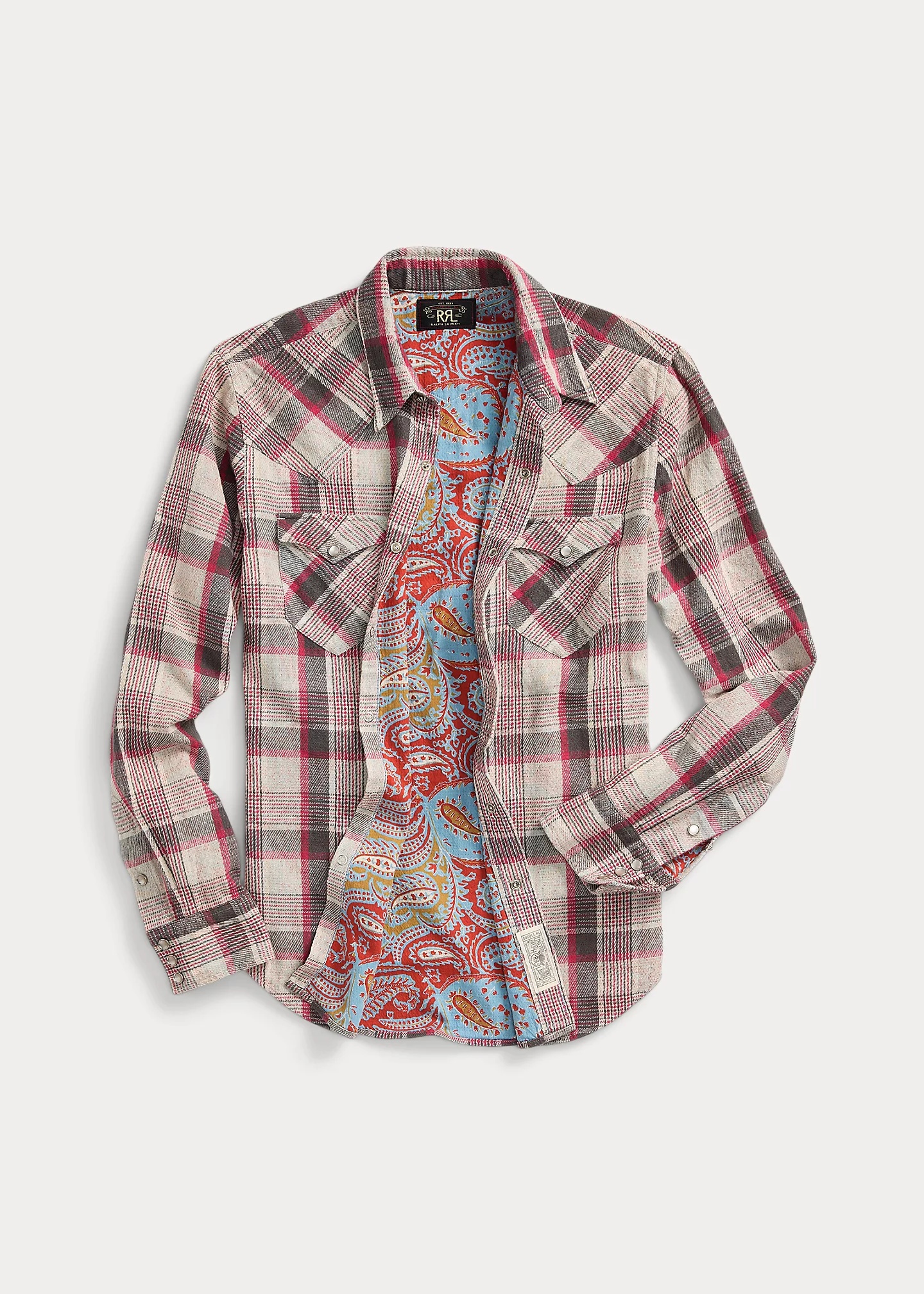 Slim Plaid Double Cloth Western Shirt - 3