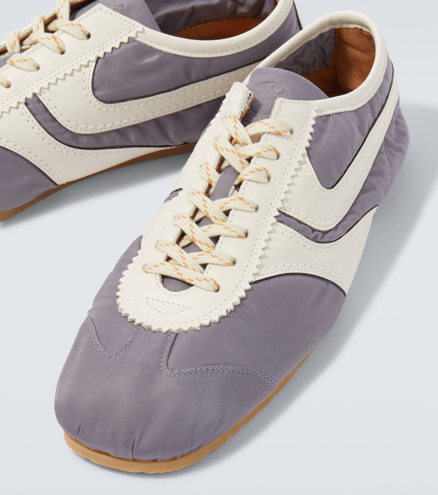 Leather-trimmed sneakers - 3