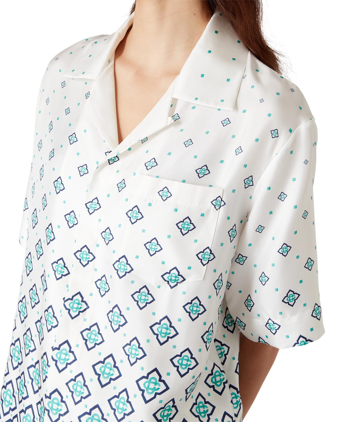 Gradient Monogram Short Sleeve Silk Shirt | Casablanca Paris - 5