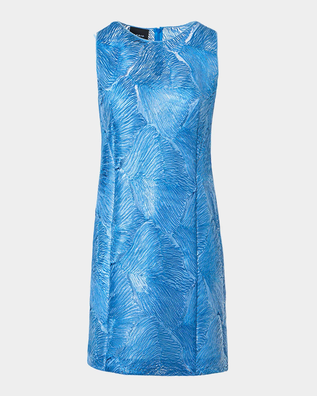 Lacquered Sea Faille Sleeveless Shift Mini Dress - 1