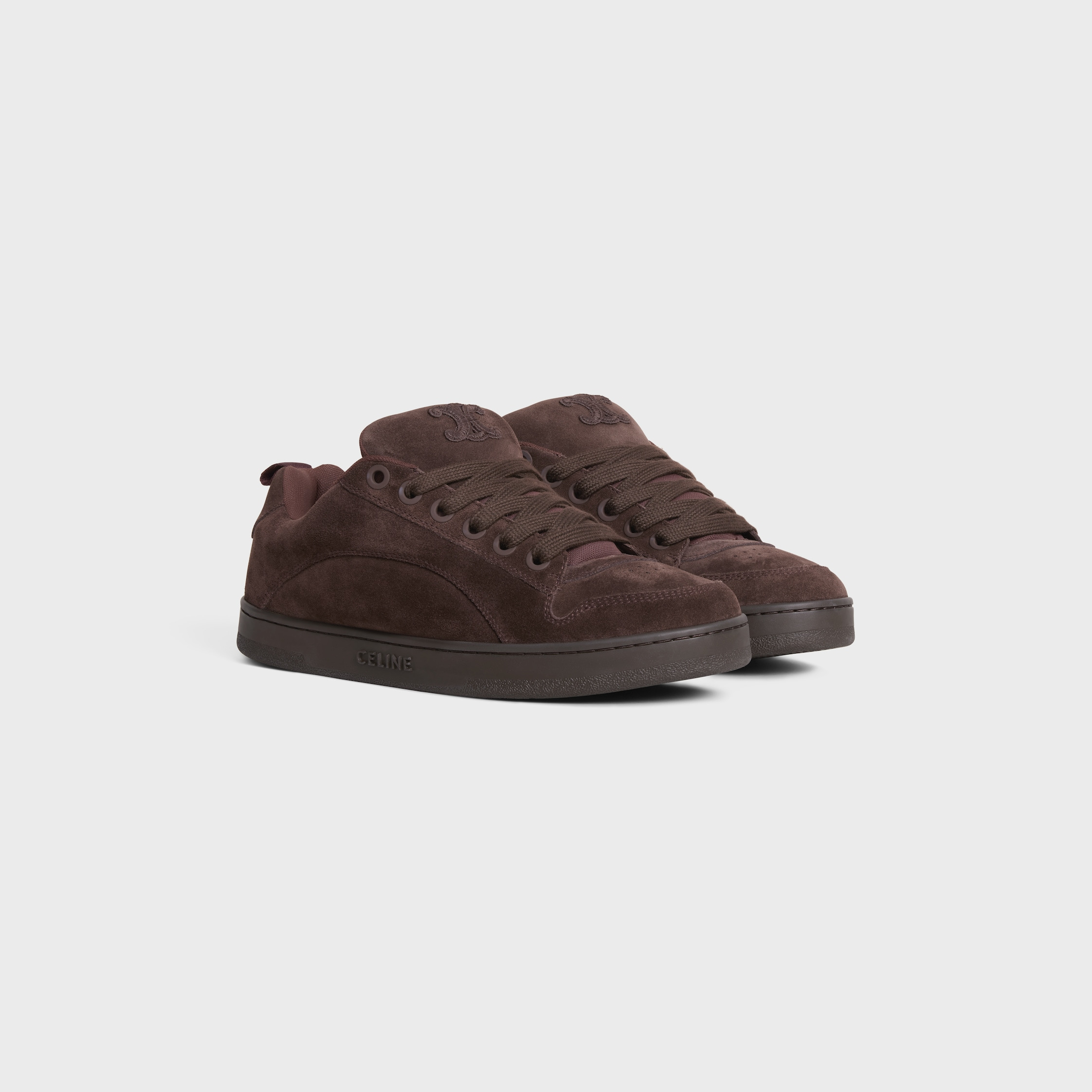 CELINE HUNTINGTON LOW LACE-UP SNEAKER IN SUEDE CALFSKIN AND MESH - 2