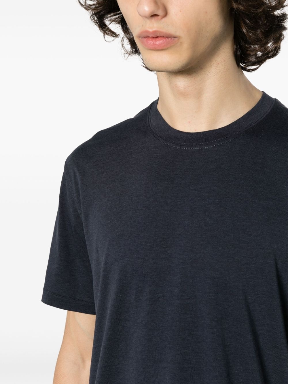 mélange-effect lyocell-blend T-shirt - 5