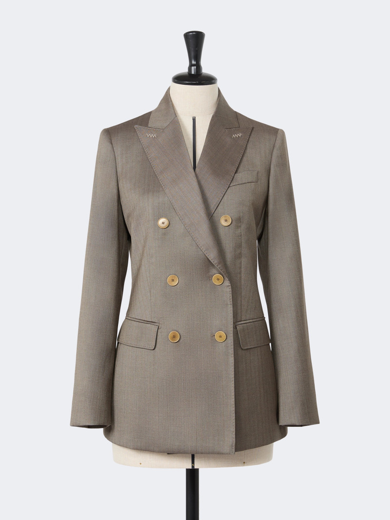 GATTINI Double-breasted wool and silk blazer - CAMEL 1