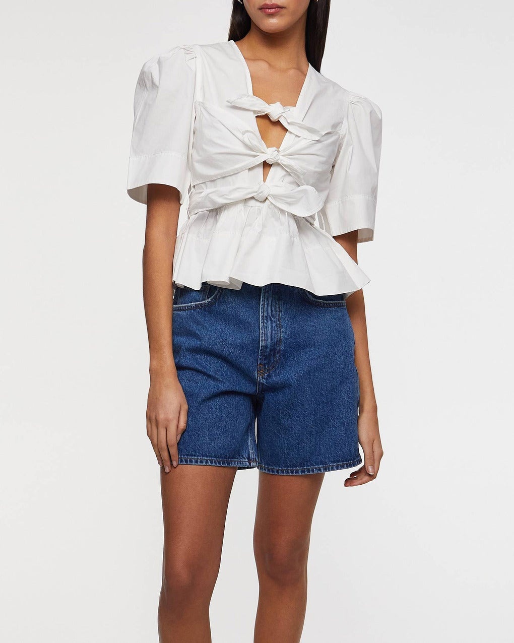 Blouse Washed Stretch Cotton Strap White - 2