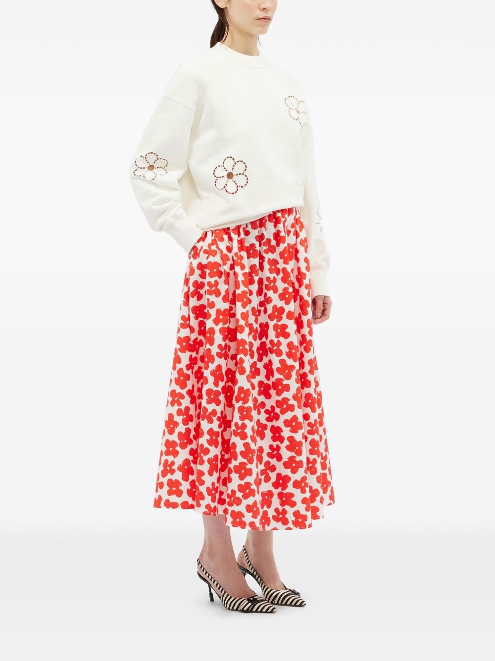 floral-print skirt - 3