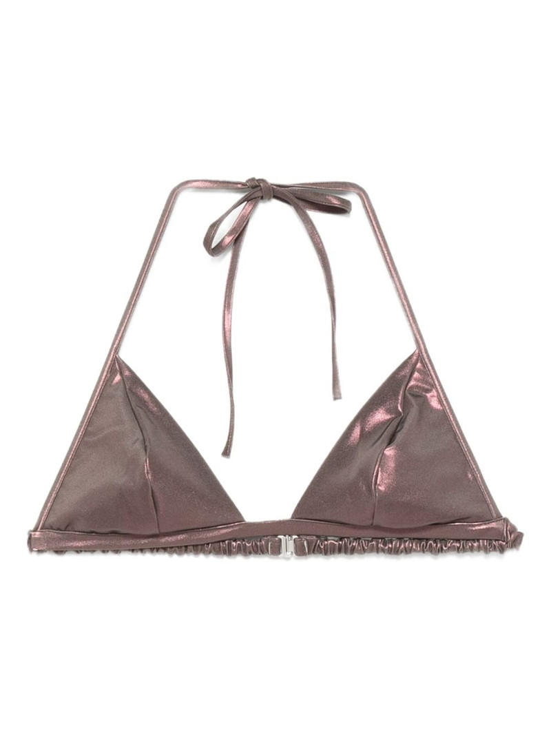 metallic-effect halter bikini top 1