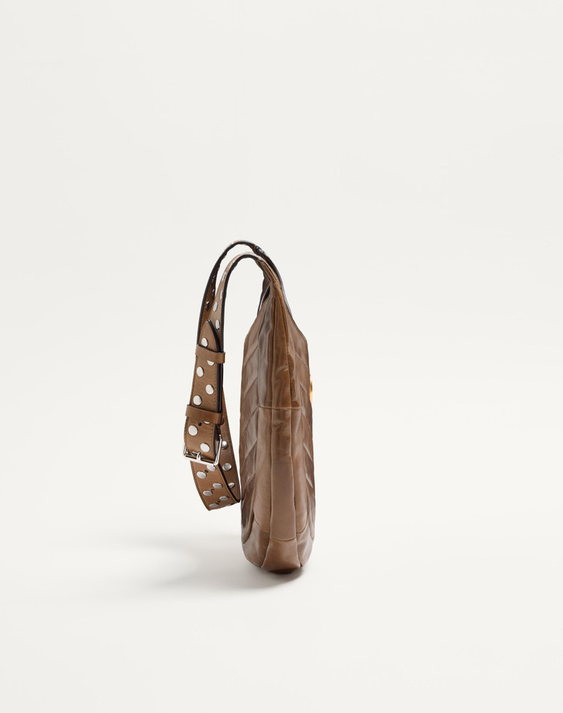 VALENTINO GARAVANI HOBOHO SMALL HOBO BAG IN CHEVRON-PATTERNED NAPPA LEATHER. 4