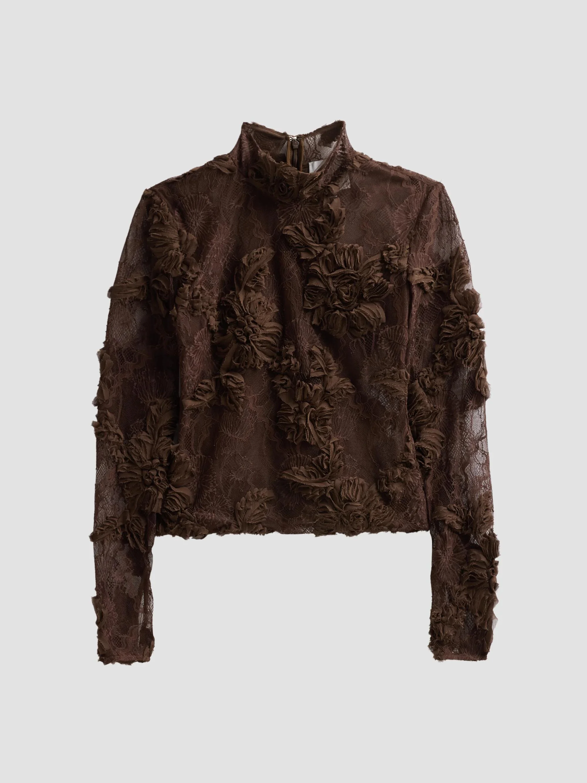 Women's Freja Lace Blouse - Brown - 1