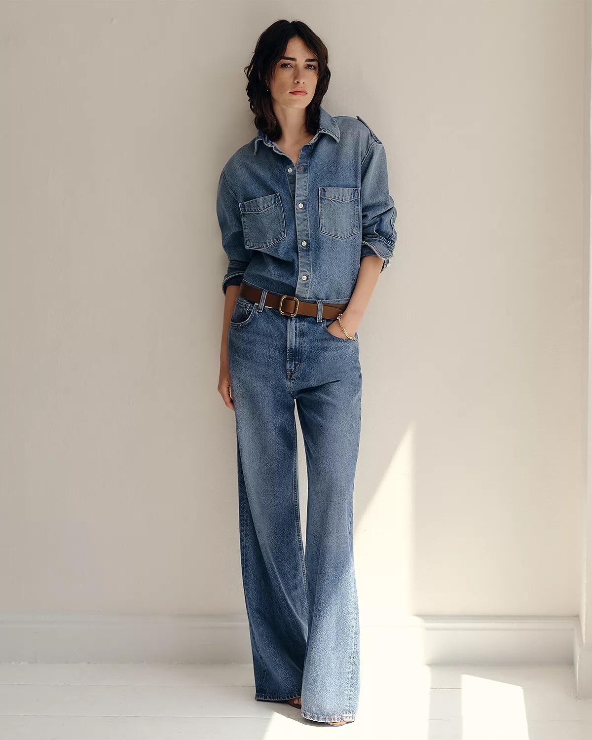 Paloma Baggy High Rise Wide Leg Jeans in Siesta - 2