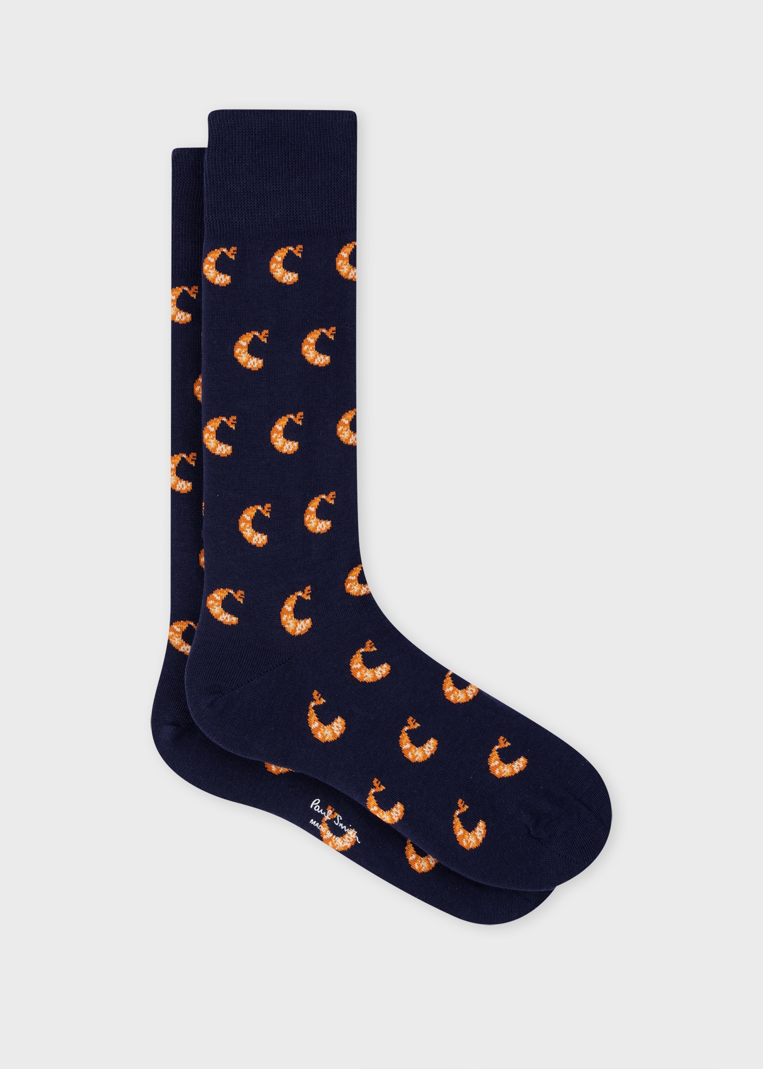 Navy 'Shrimp' Pattern Socks - 1
