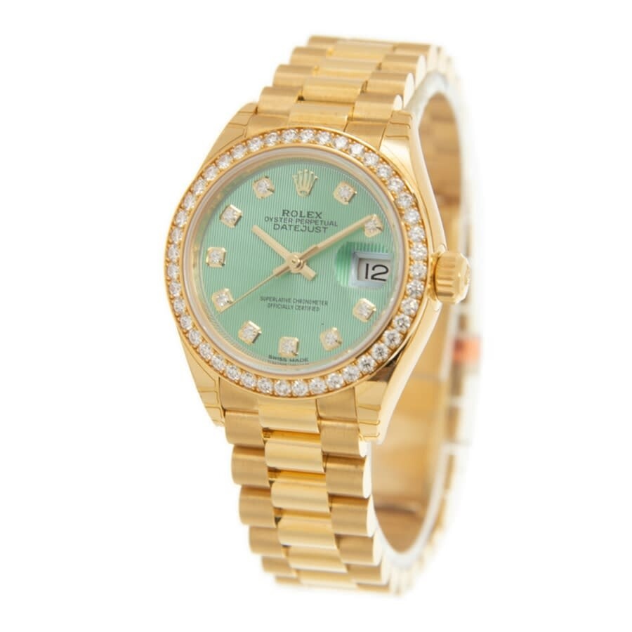 Rolex Lady-Datejust Mint Green Dial 18 Carat Yellow Gold President Watch 279138GNDP - 4