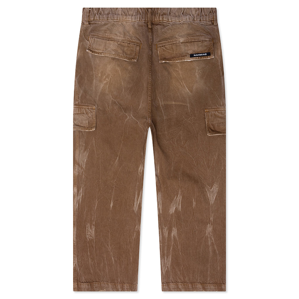 DENIM OVERSIZED CARGOS - BROWN WASH - 2