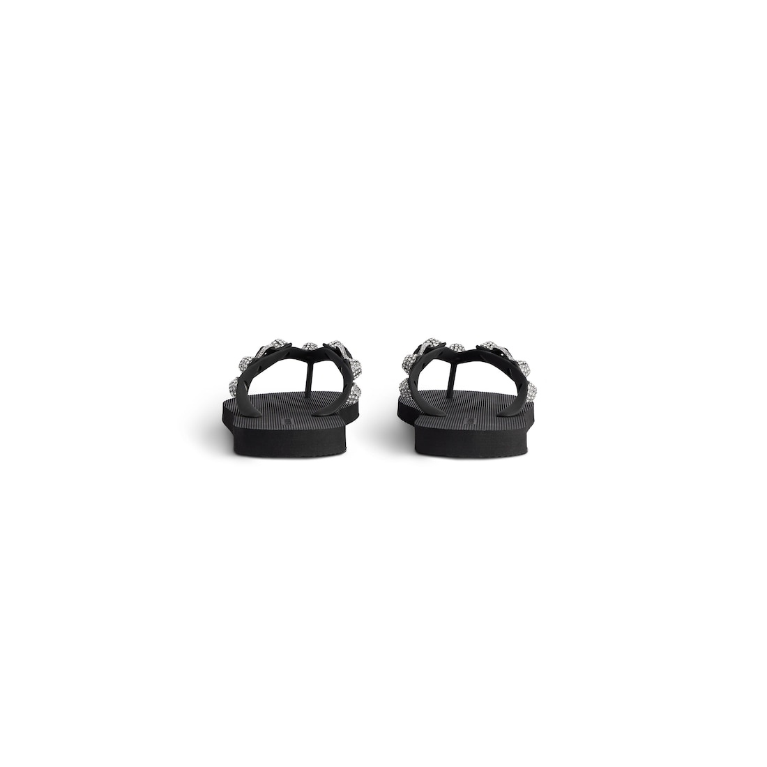 Women's Cagole Thong Sandal in Black/crystal - 5