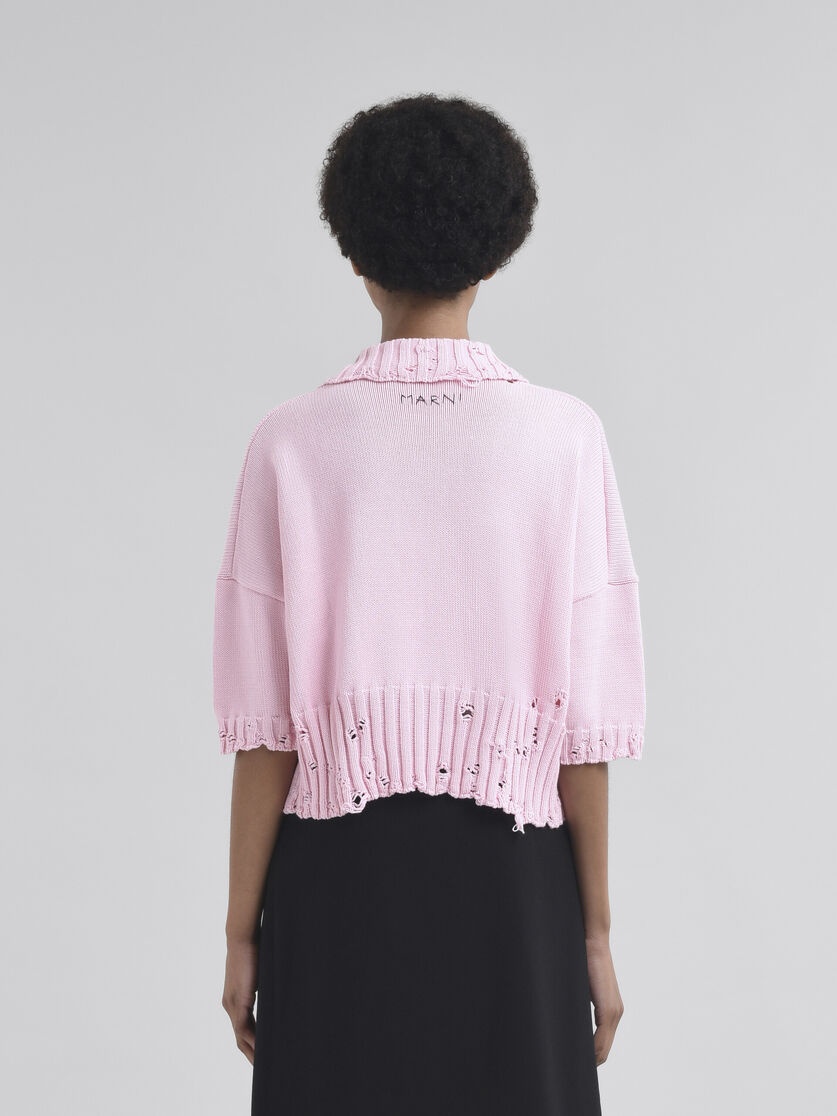 PINK COTTON POLO SHIRT WITH MARNI SYMBOL - 3