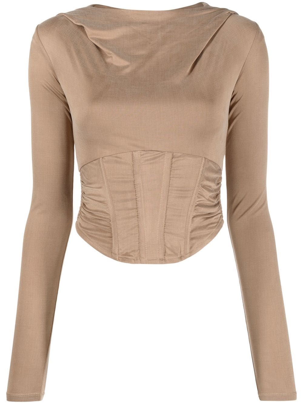 boned bodice longsleeved top - 1