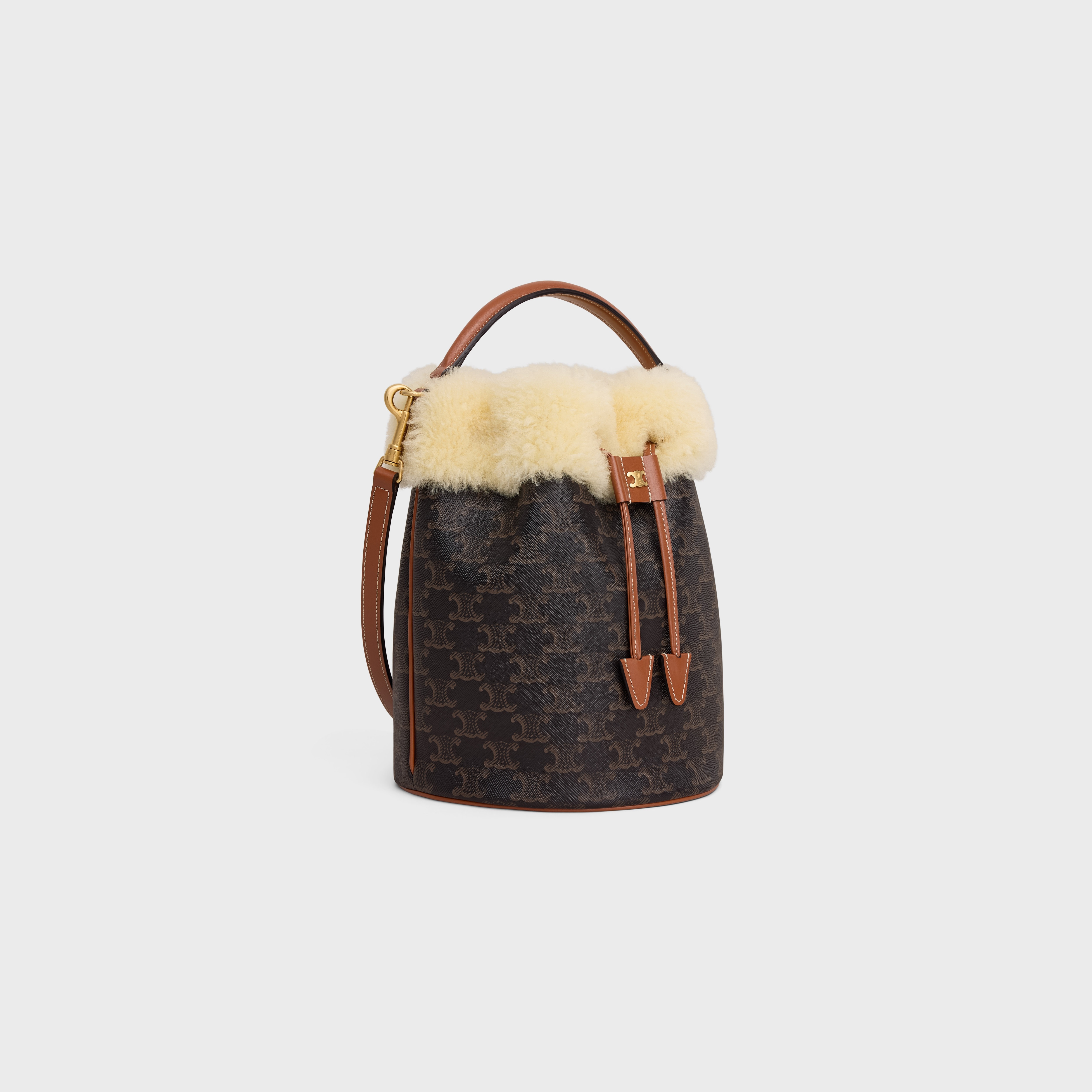 CLARA BAG in TRIOMPHE CANVAS AND SHEARLING - 2