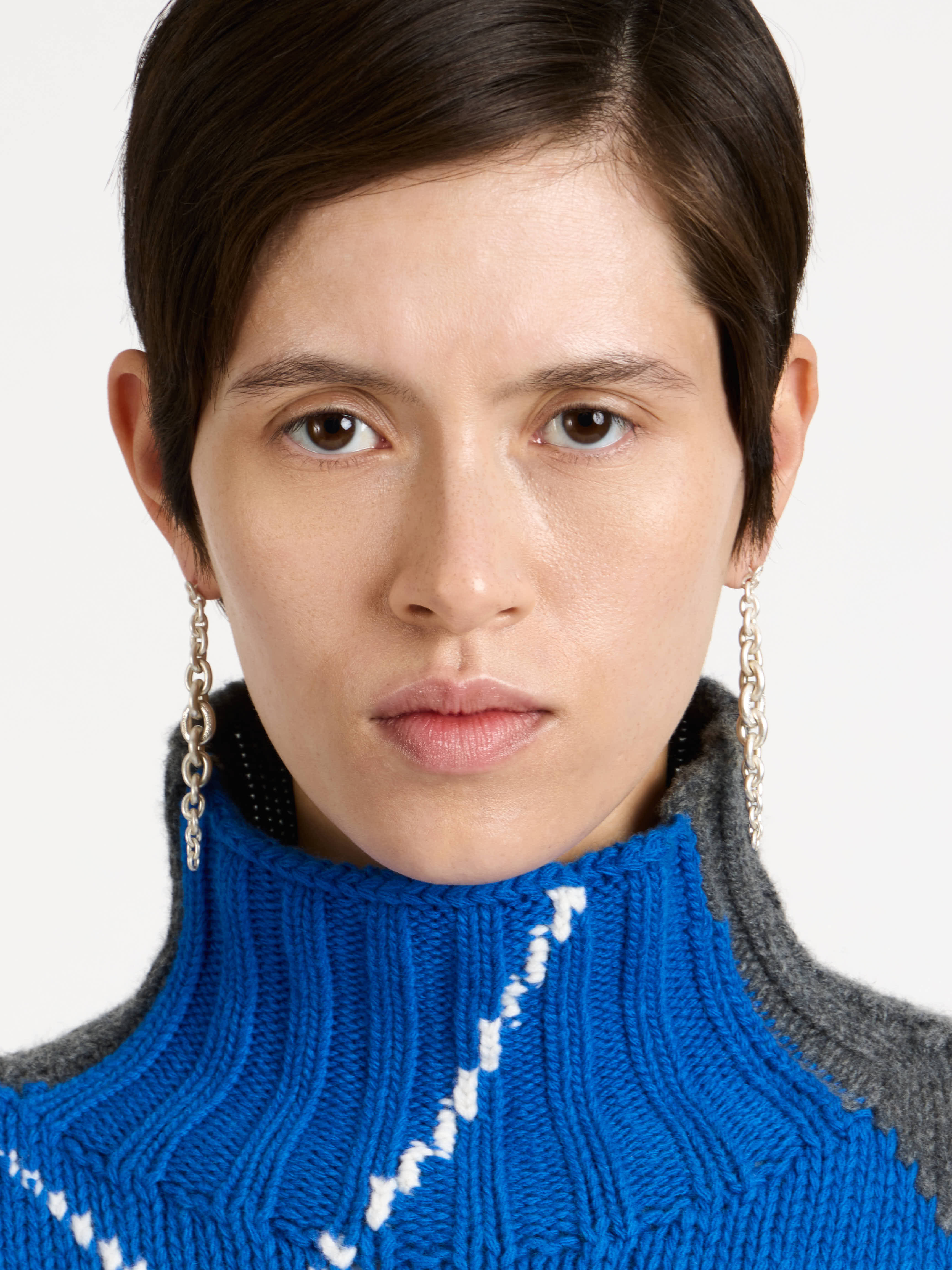 CHAIN-LINK EARRINGS IN 18KT WHITE GOLD - 4