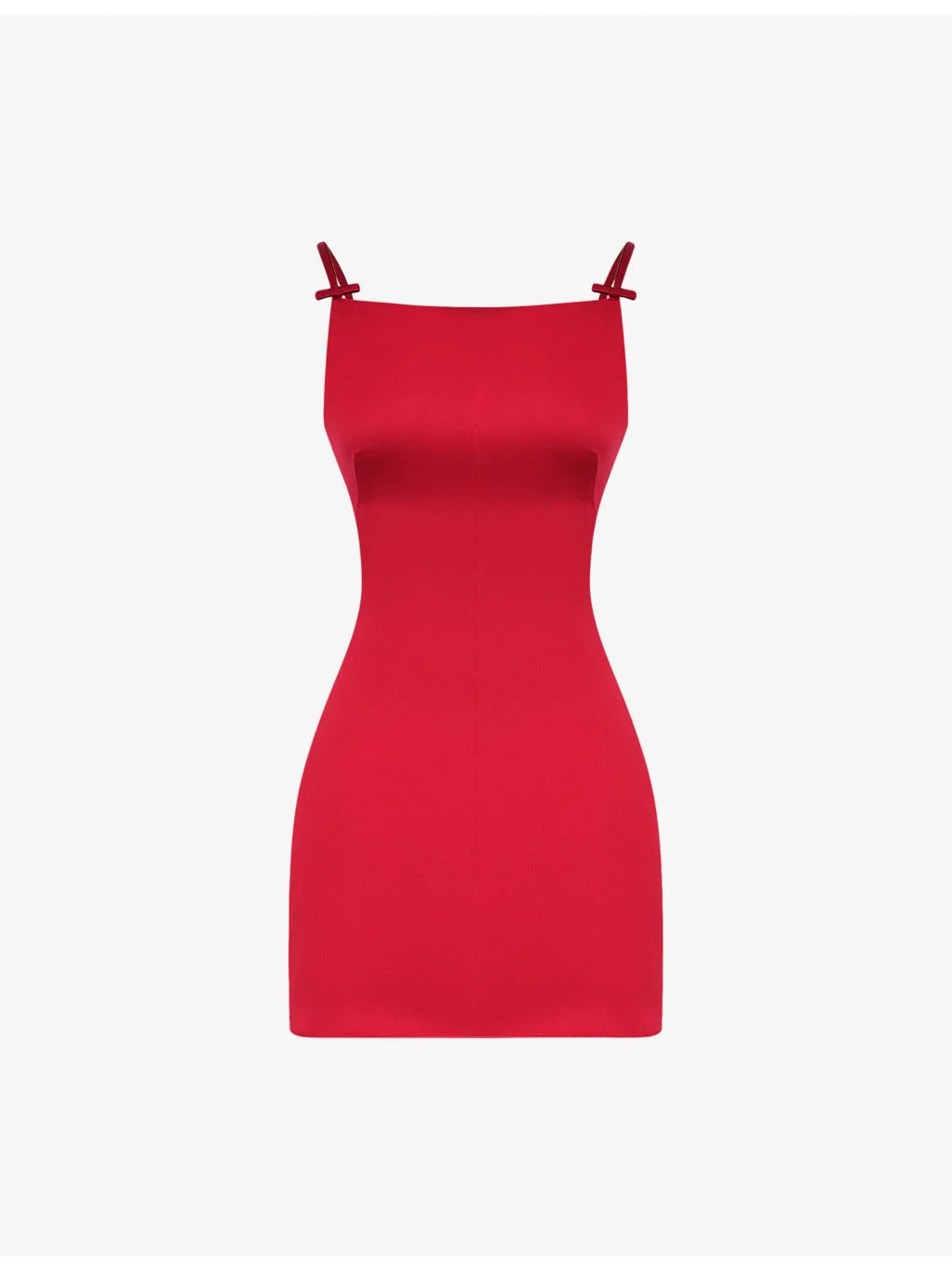 Dainty square-neck A-line satin mini dress - 1