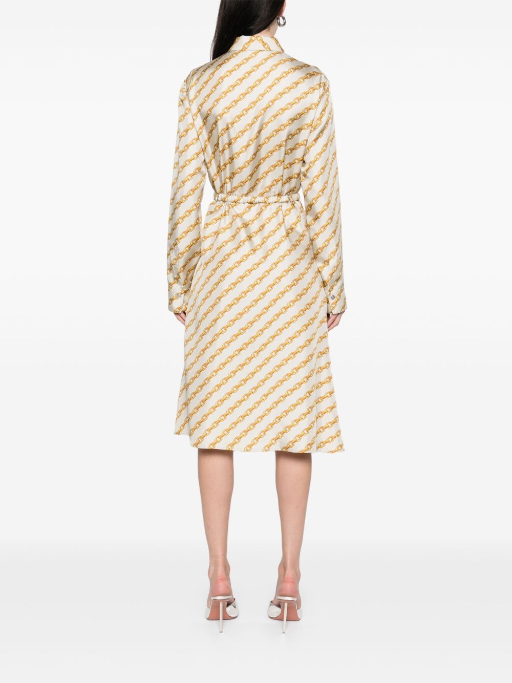 Oblique Chain-print shirt dress - 4