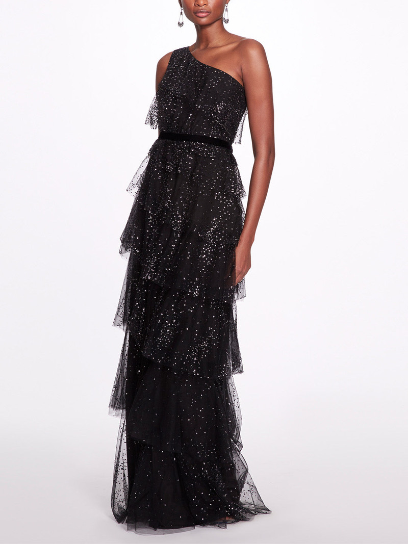 ONE-SHOULDER TIERED GOWN 1