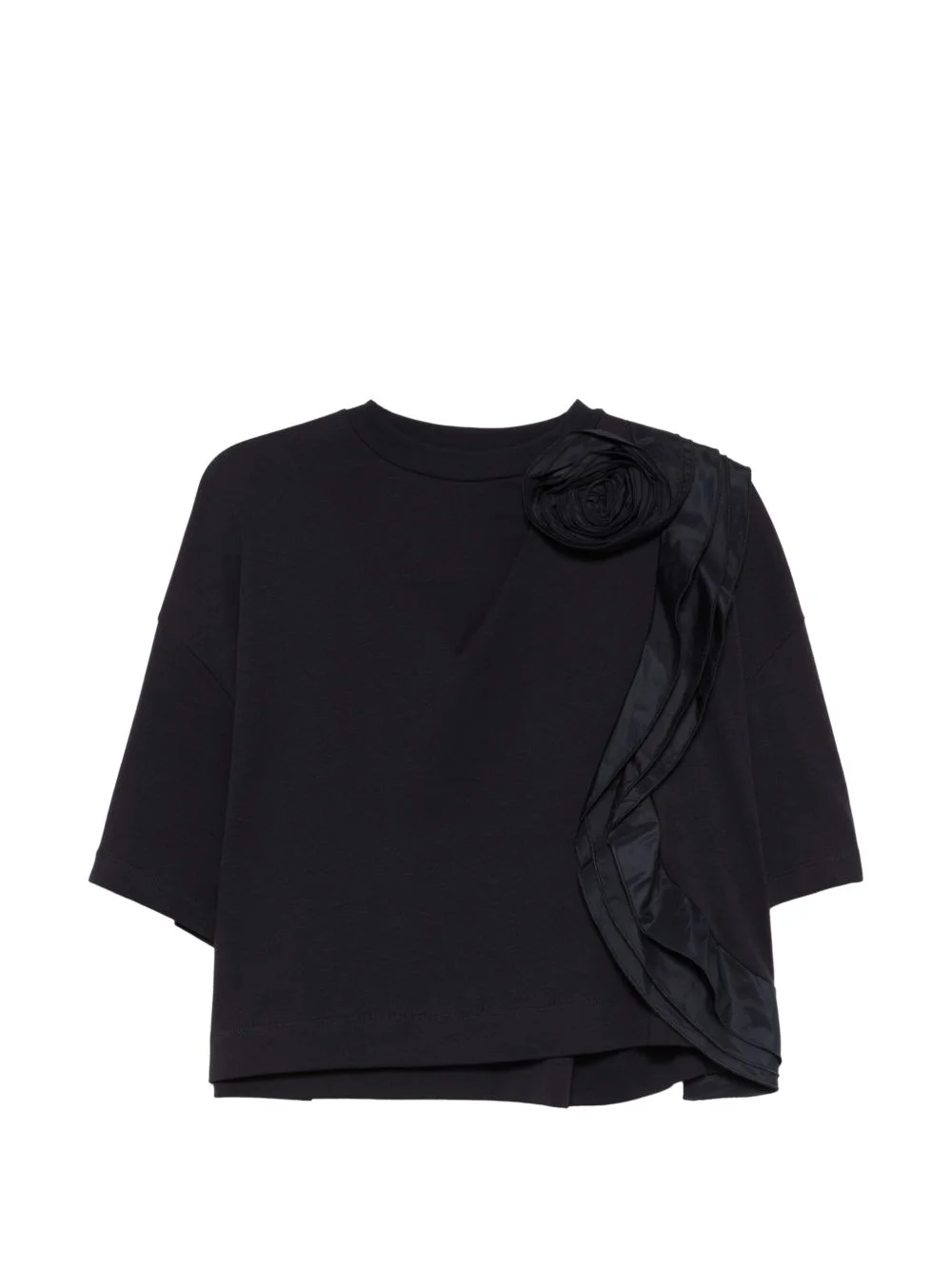 frilly jersey T-shirt - ultramarine - 1