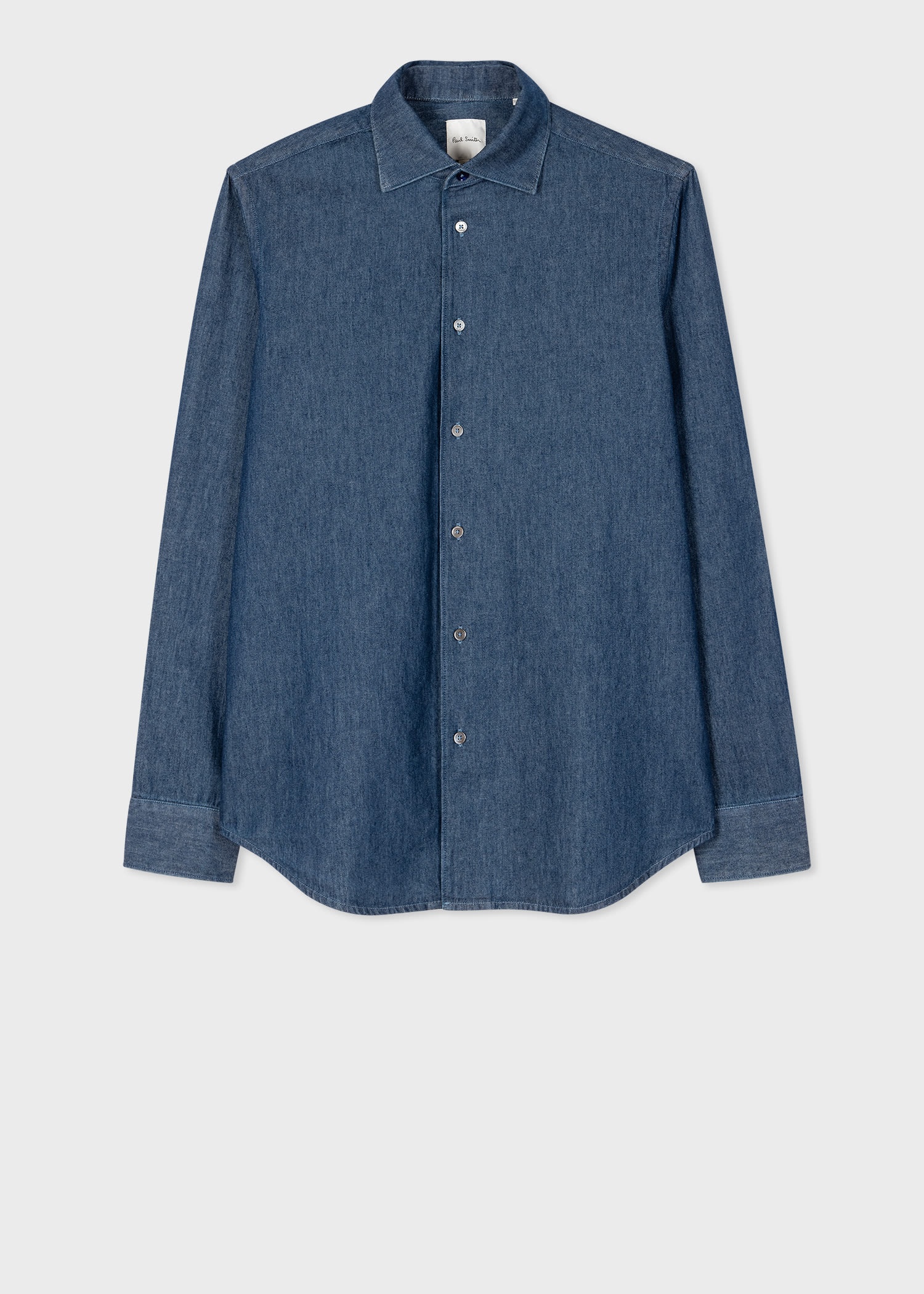 Slim-Fit Washed Cotton Denim Shirt - 1