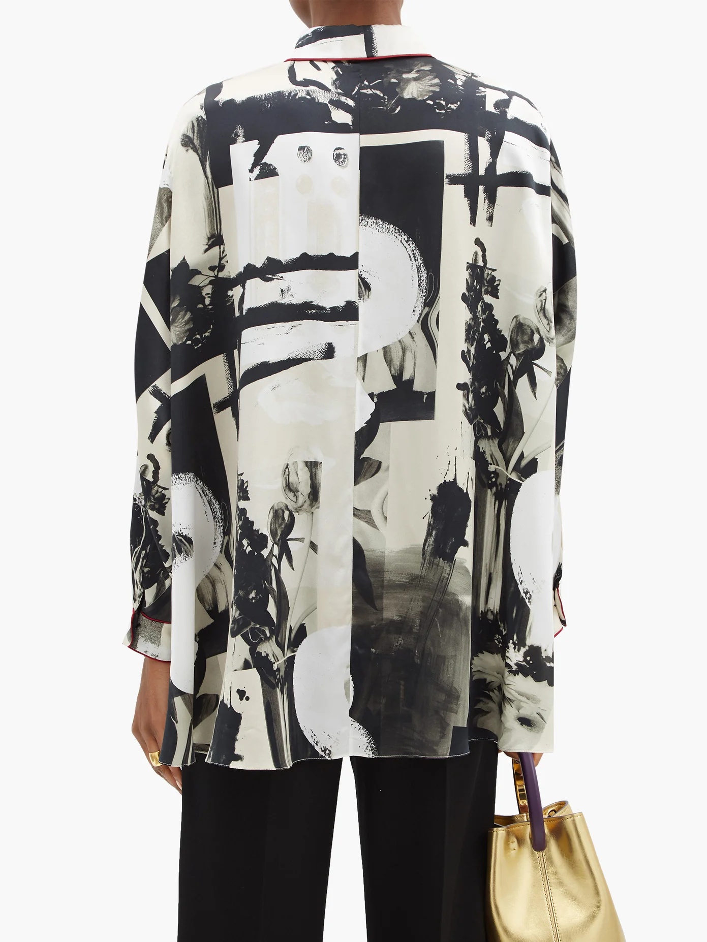 Lyn abstract-print silk-satin blouse - 5