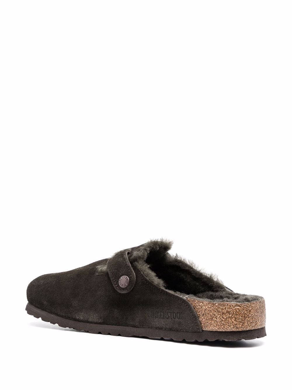 Boston shearling-trimmed suede slippers - 3