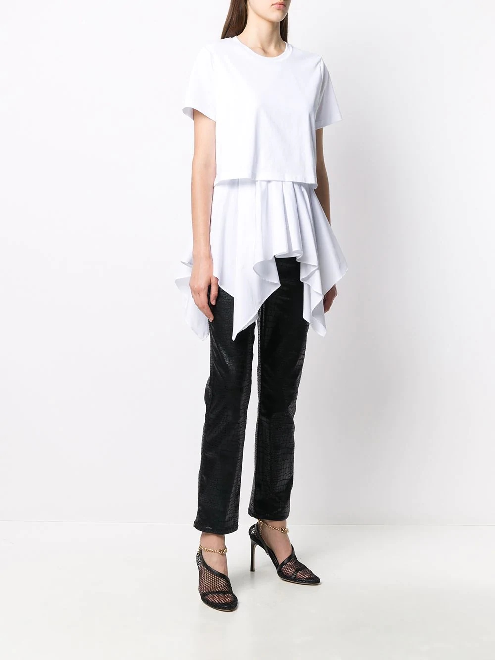 ruffled draped top - 3