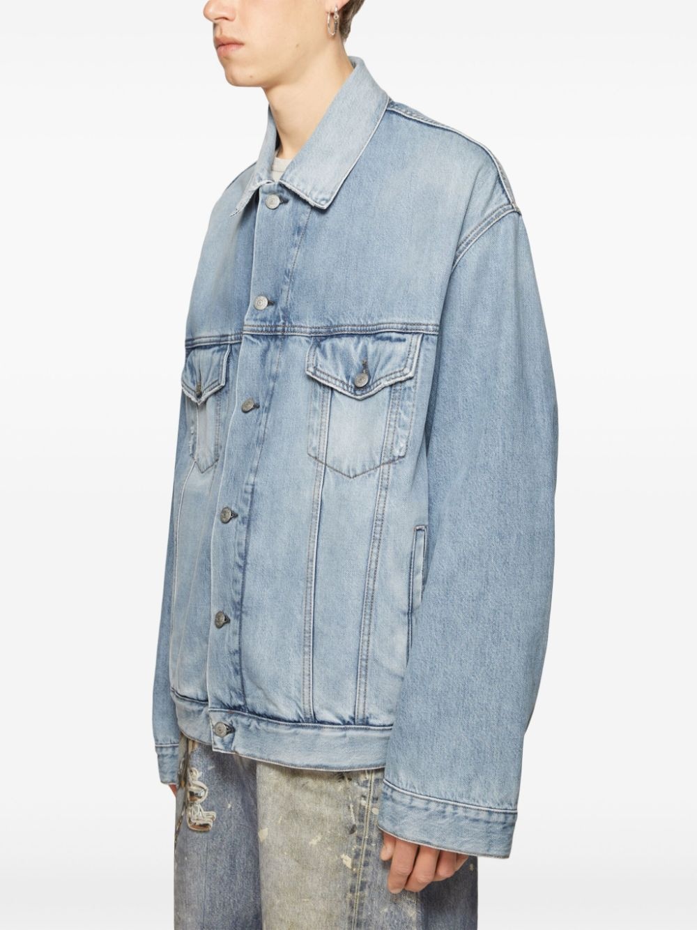 button-up denim jacket - 4