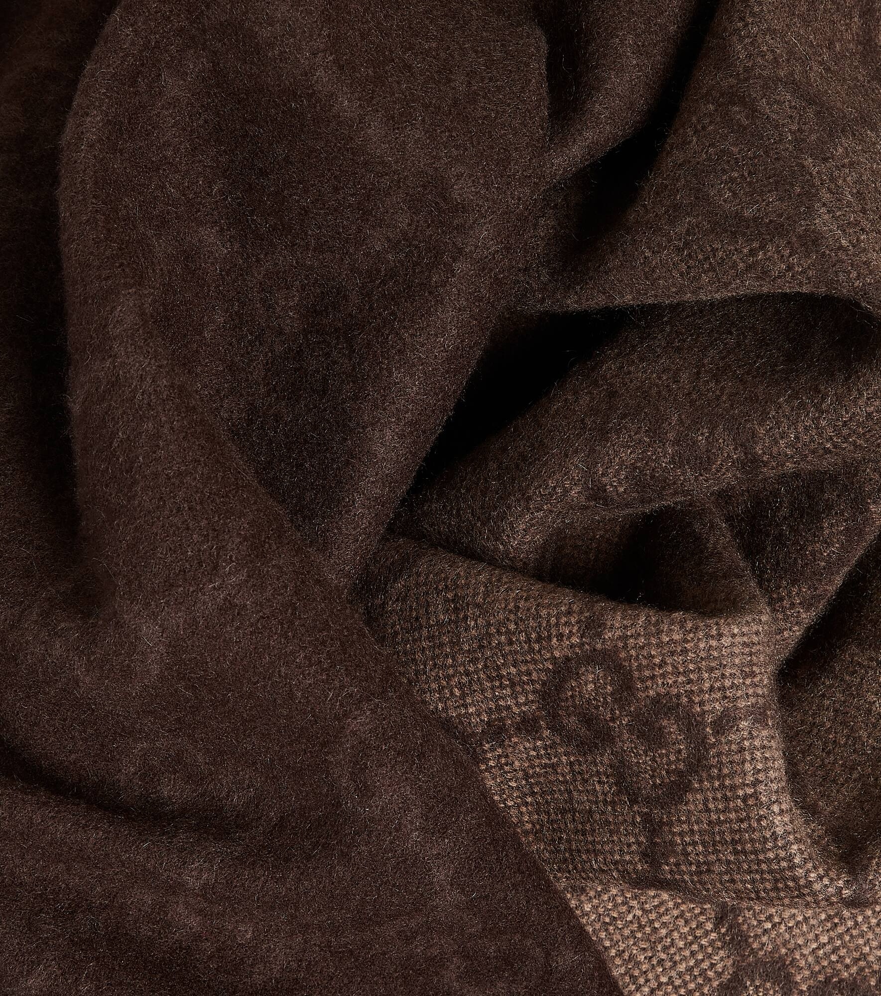 GG jacquard fringed cashmere scarf - 4