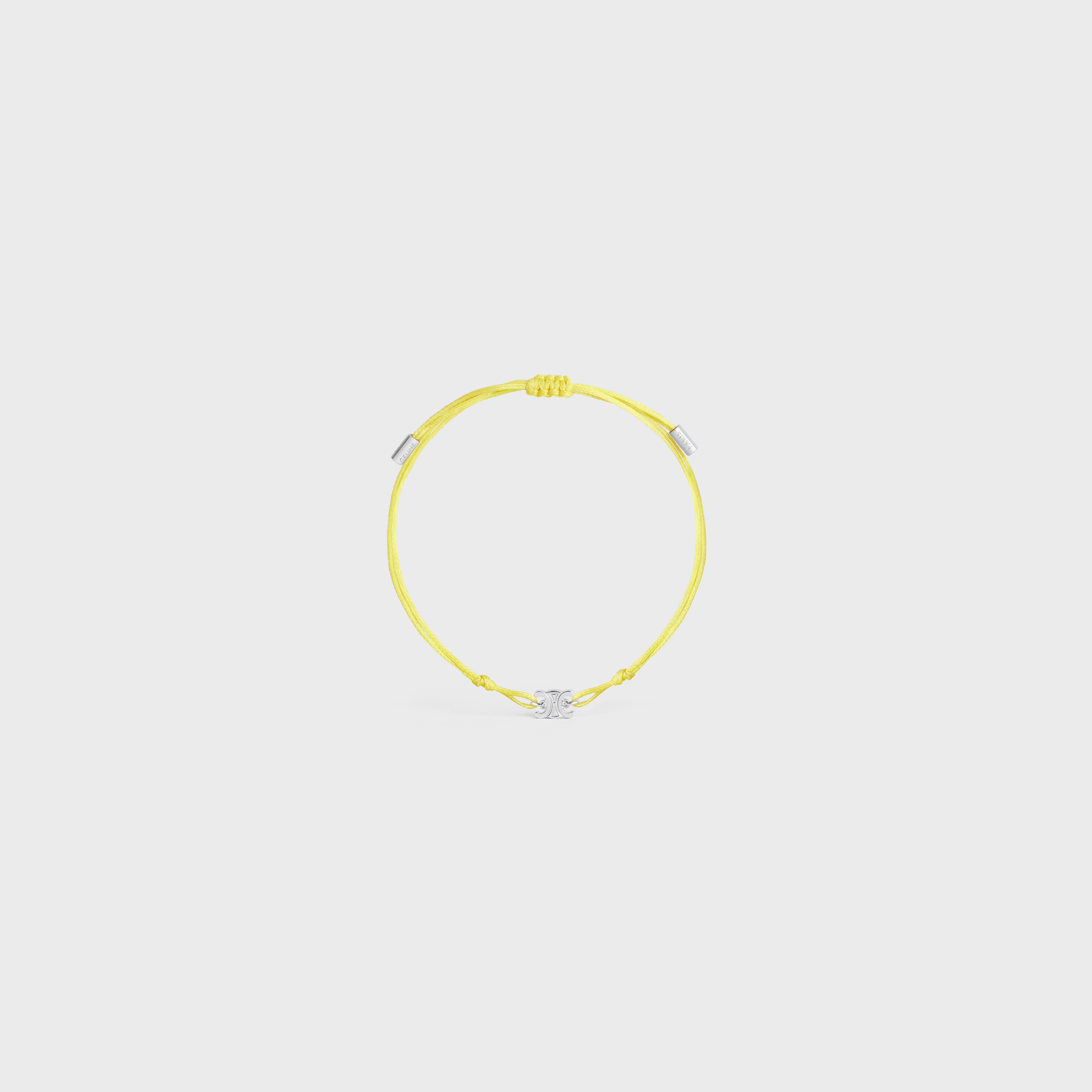 ブレスレット CELINE Triomphe Beach Bracelet in Polyester and Brass CELINE Triomphe Thin Beach Bracelet in Brass with Rhodium