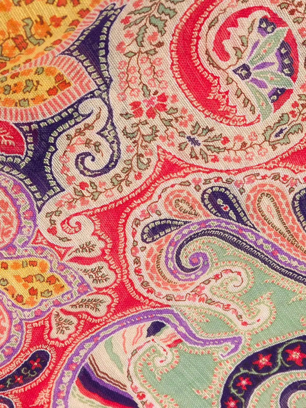 paisley knit long scarf - 3