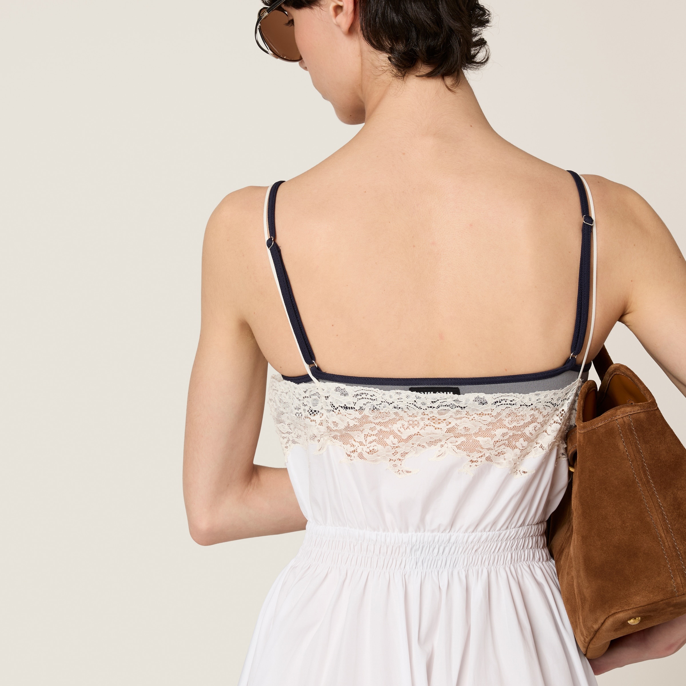 Poplin and lace dress - 4