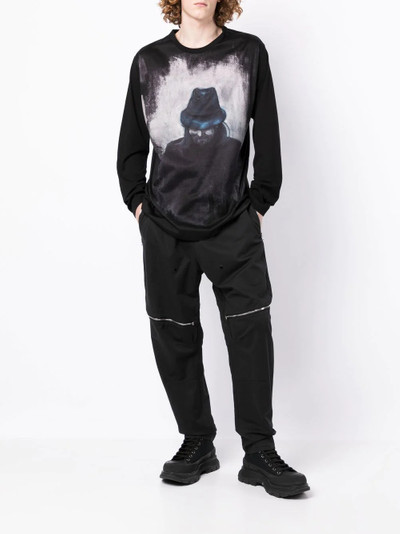 Yohji Yamamoto graphic-print long-sleeve T-shirt outlook