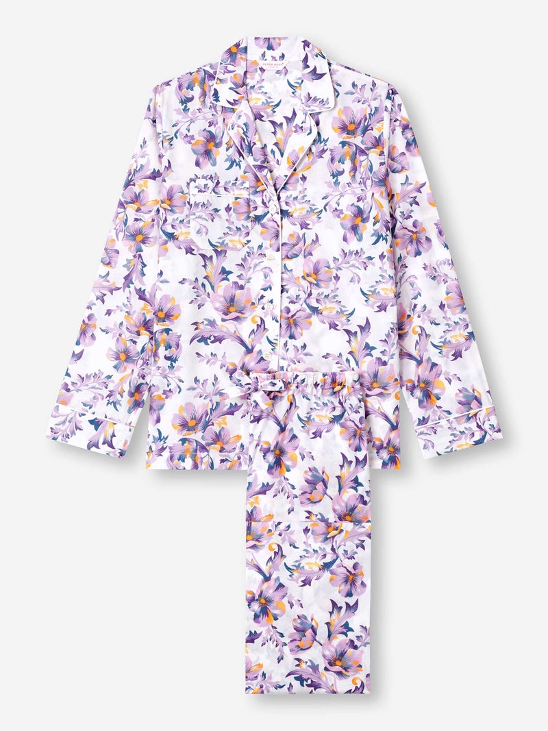 Women's Pajamas Cotton Batiste White Wildflower Print - 1