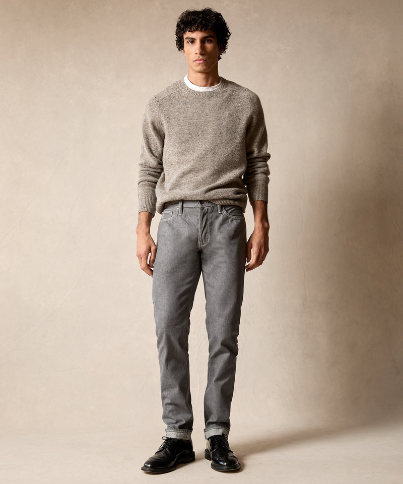 TODD SNYDER Slim Lightweight Japanese Selvedge Jean in Light Charcoal outlook