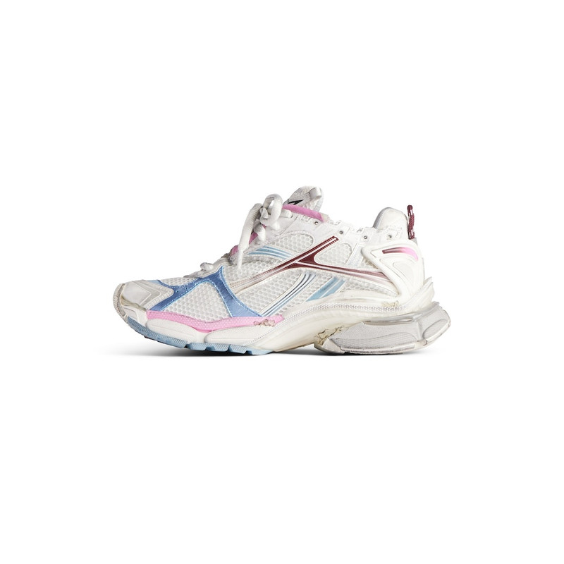 BALENCIAGA Women's Runner Gradient Sneaker  in White/brown/blue/pink/grey outlook