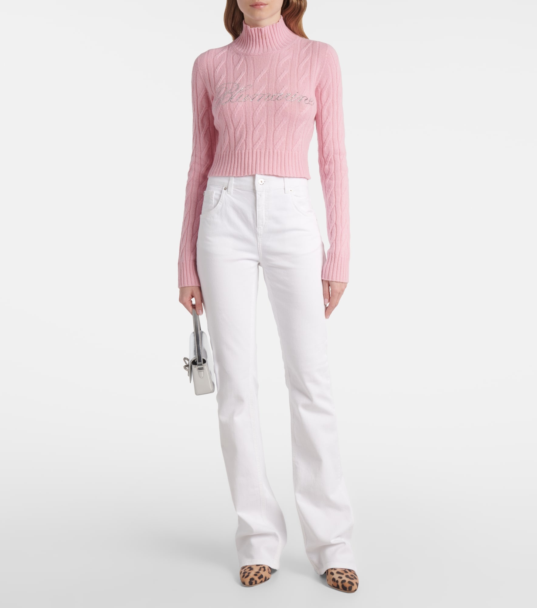 Chain-detail high-rise bootcut jeans - 2