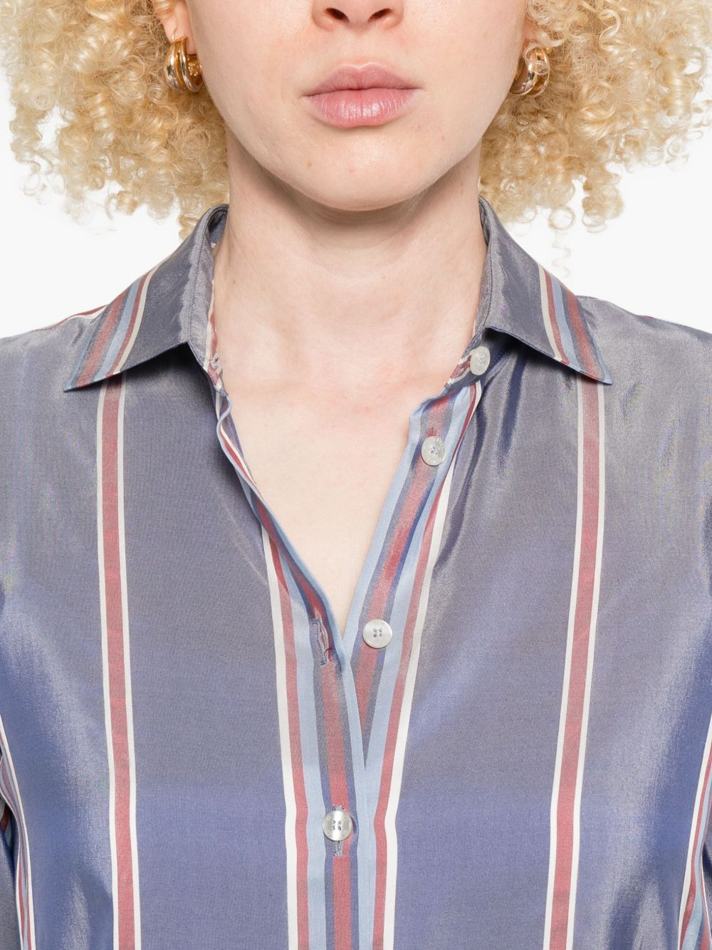 striped silk shirt - 5