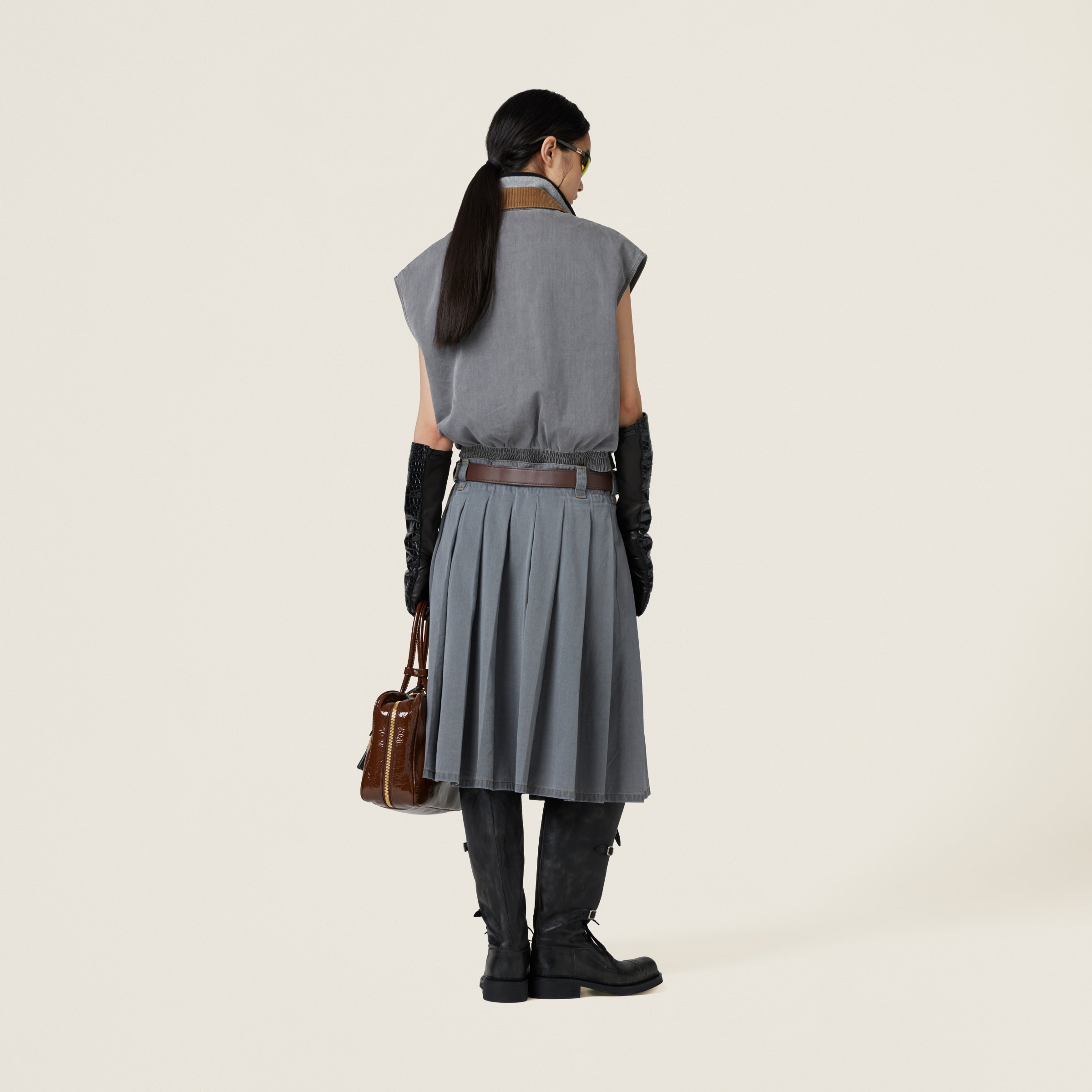 Chambray blouson vest - 3